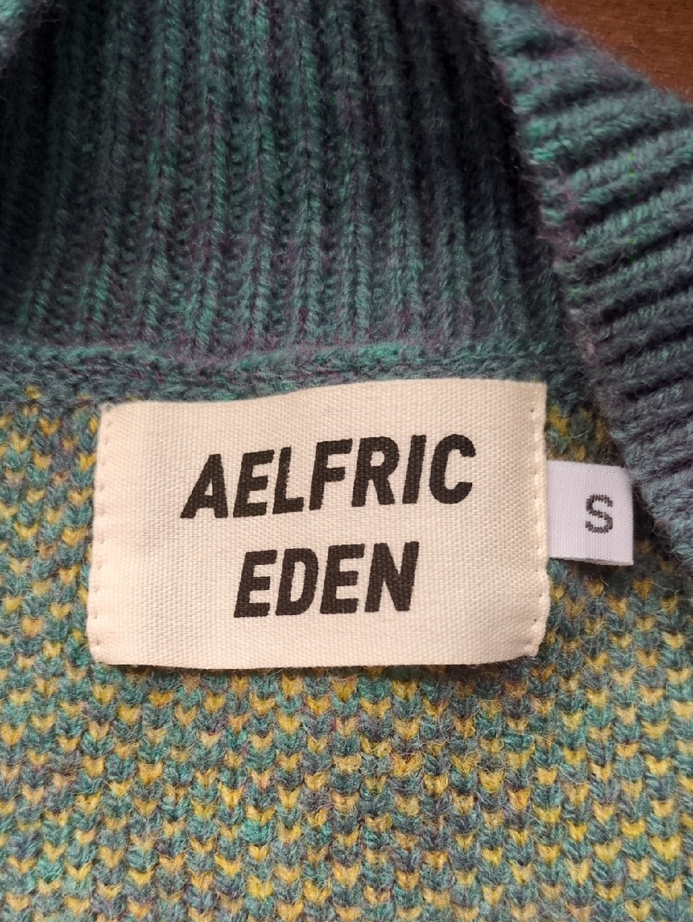 🐑 Aelfric Eden Sheep Pattern Knit Cardigan Sweater Size S - Picture 5 of 5